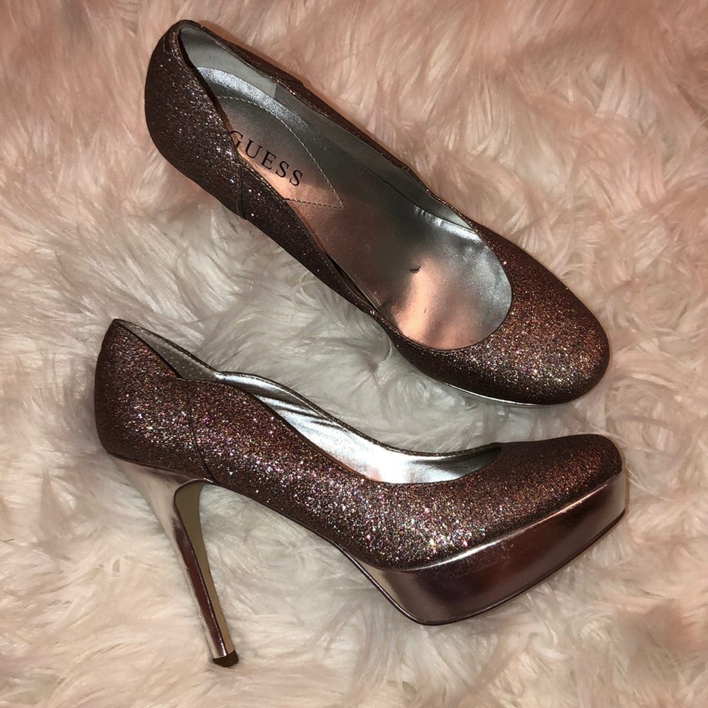 Silver and Sparkly Guess Heels
